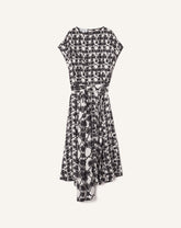 Robe Drapée En Soie Imprimée White | Lanvin Women