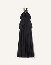 Robe Brodée En Soie Et Charmeuse Black | Lanvin Women