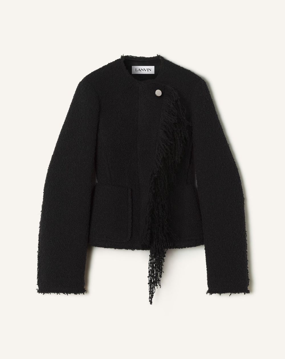 Black Asymmetrical Jacket In Bouclé Wool | Lanvin Women