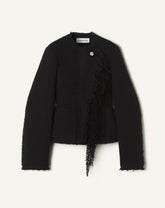 Black Asymmetrical Jacket In Bouclé Wool | Lanvin Women