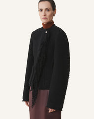 Black Asymmetrical Jacket In Bouclé Wool | Lanvin Women