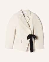 Veste Ceinturée En Jacquard White | Lanvin Women