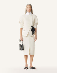 Veste Ceinturée En Jacquard White | Lanvin Women