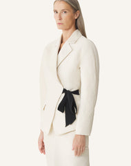 Veste Ceinturée En Jacquard White | Lanvin Women