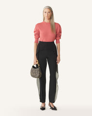 Pull T-shirt Détail Gros Grain En Laine Pink | Lanvin Women