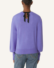 Pull T-shirt Détail Gros Grain En Laine Purple | Lanvin Women