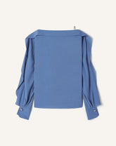 Haut À Manches Longues En Crêpe De Chine Blue | Lanvin Women