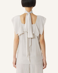 Haut À Volants En Charmeuse White | Lanvin Women