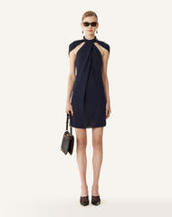 Haut Col Noué En Viscose Blue | Lanvin Women