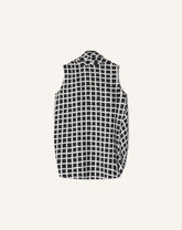 Haut Sans Manches En Soie Imprimée White | Lanvin Women