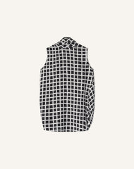 Haut Sans Manches En Soie Imprimée White | Lanvin Women