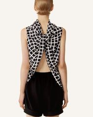 Haut Sans Manches En Soie Imprimée White | Lanvin Women