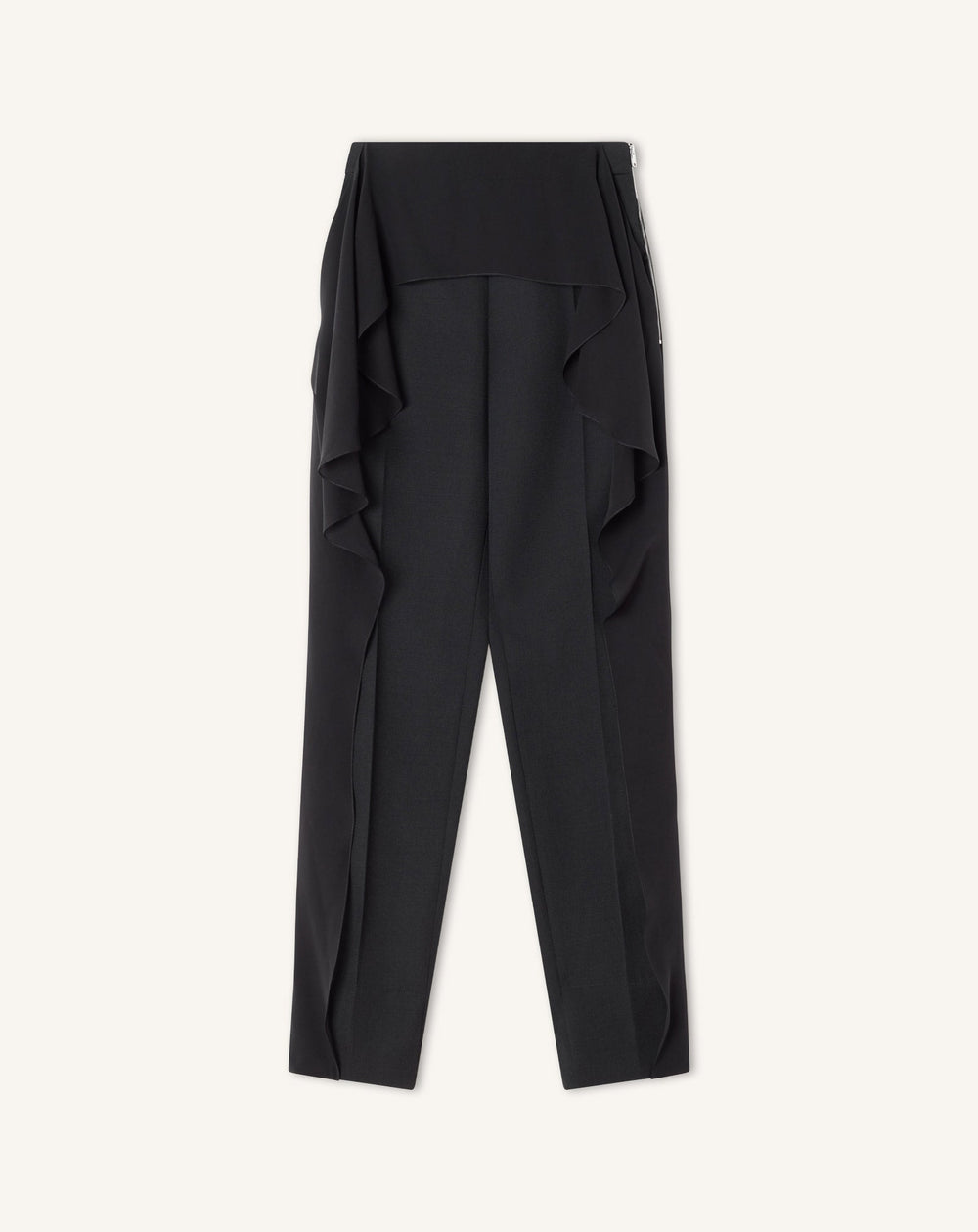 Pantalon À Volants En Laine Black | Lanvin Women