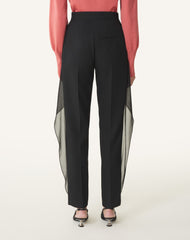 Pantalon À Volants En Laine Black | Lanvin Women