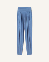 Pantalon Drapé En Crêpe De Chine Blue | Lanvin Women