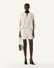 Short Plissé En Crêpe White | Lanvin Women