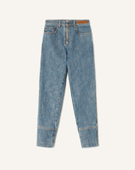 Pantalon Zippé En Denim Blue | Lanvin Women