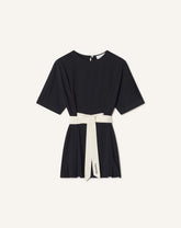 T-shirt Ceinturé En Coton Et Soie Black | Lanvin Women