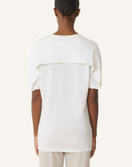 T-shirt Effet Cape En Coton Et Soie White | Lanvin Women