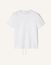 White Cotton T-shirt With Ribbon Detail | Lanvin Women