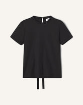 Black Cotton T-shirt With Ribbon Detail | Lanvin Women