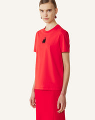 T-shirt Brodé La Mère Et L'enfant En Jersey Red | Lanvin Women
