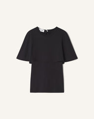 T-shirt À Cape En Coton Et Soie Black | Lanvin Women