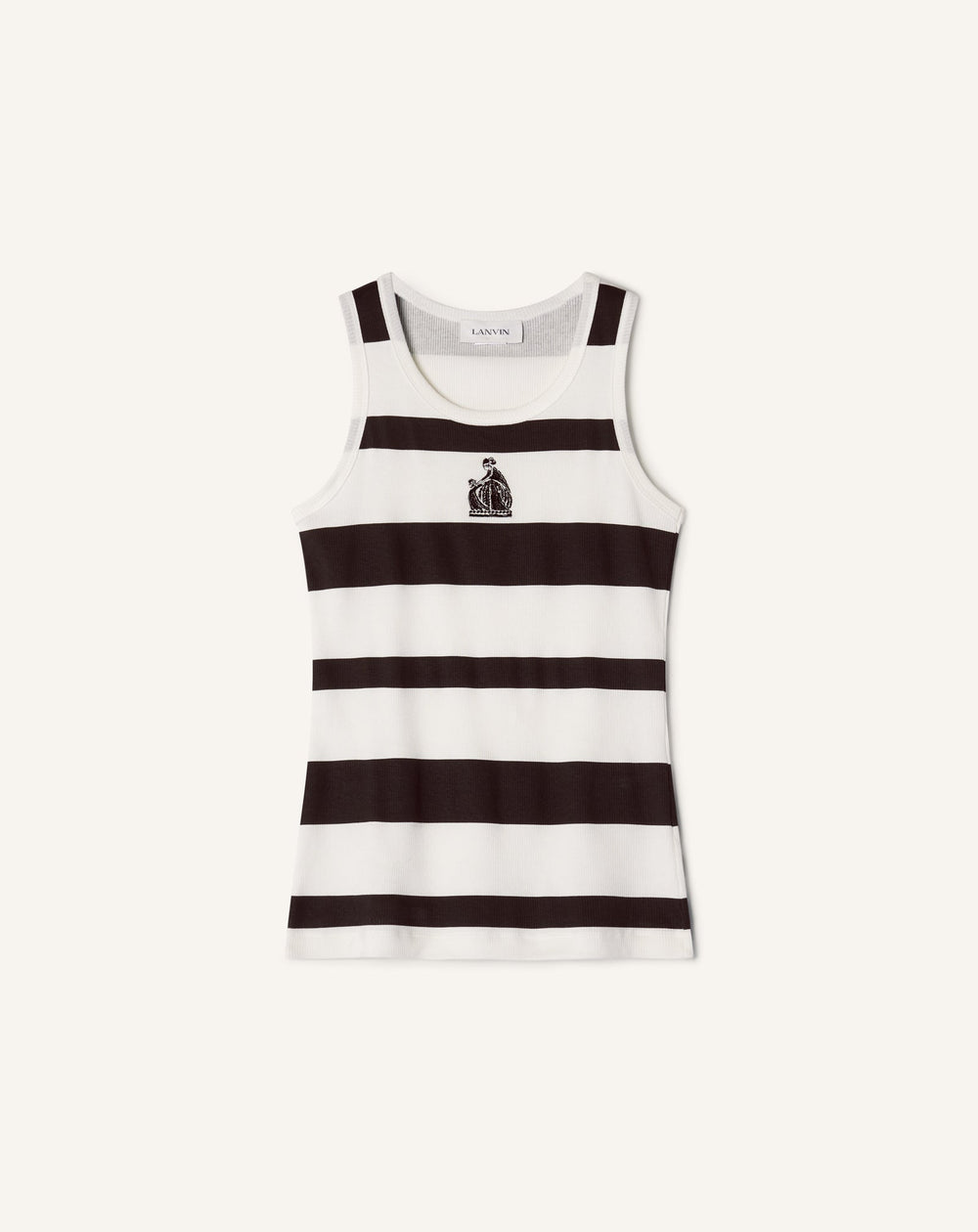 Débardeur Brodé La Mère Et L'enfant En Jersey Côtelé Grey | Lanvin Women