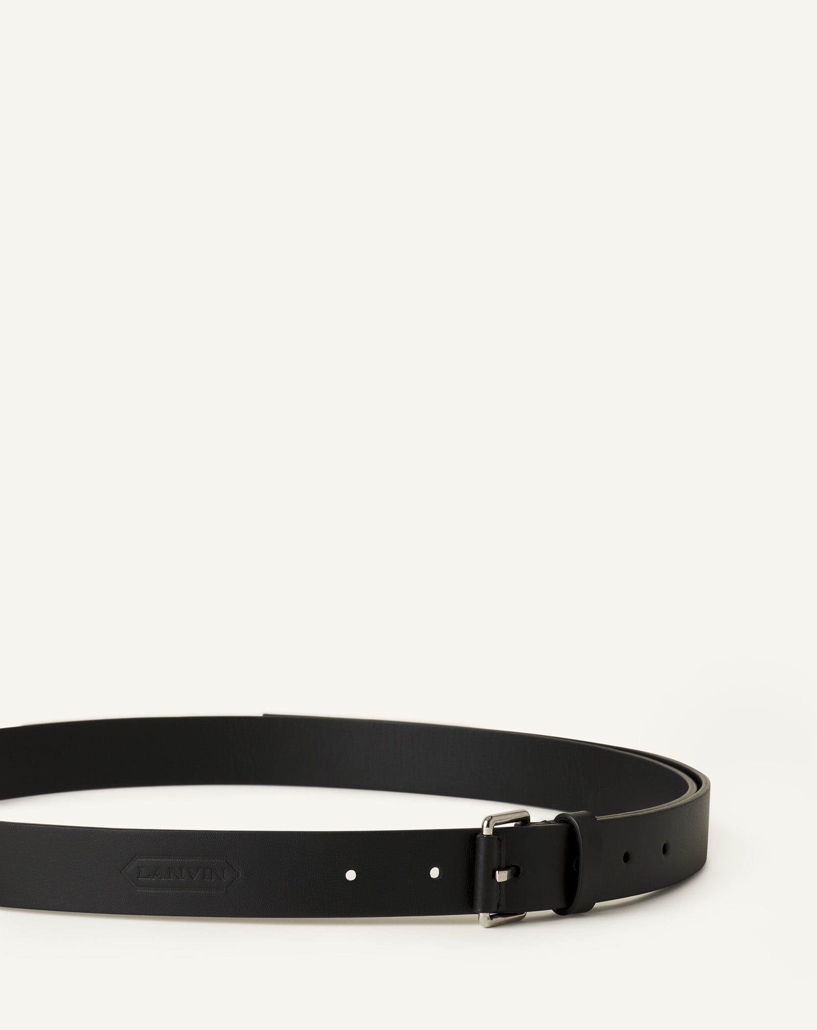 Black Compagnon Leather Belt | Lanvin Men