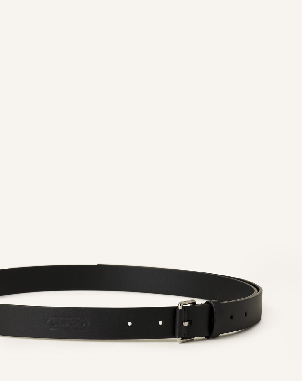 Black Compagnon Leather Belt | Lanvin Men