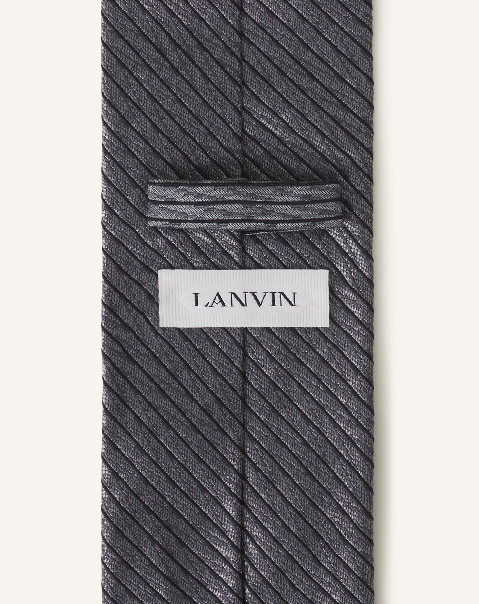 Grey Silk Chevron Striped Tie | Lanvin Men