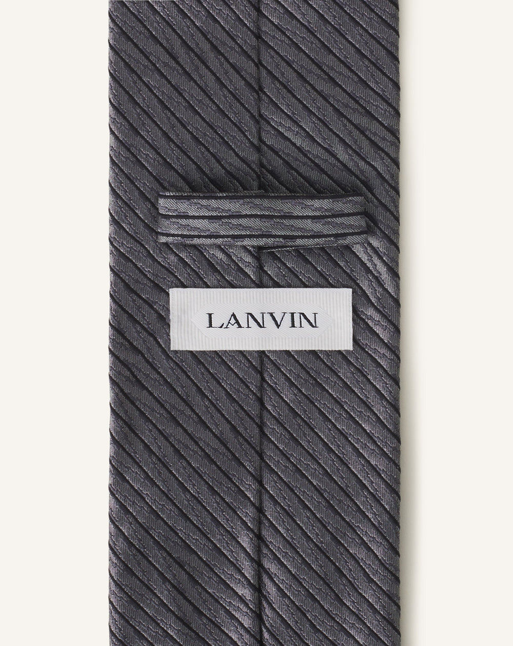 Grey Silk Chevron Striped Tie | Lanvin Men