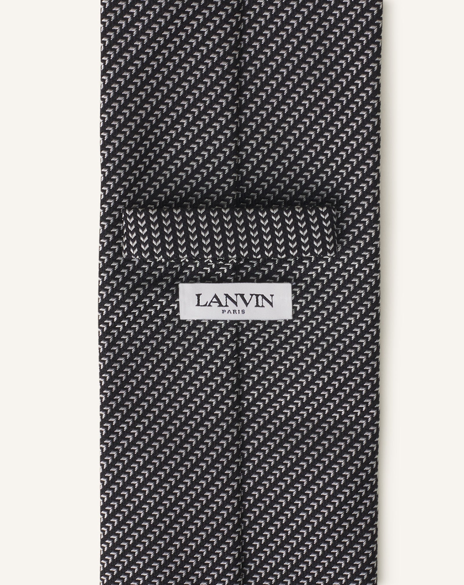 Black Mini Chevron Silk Tie | Lanvin Men