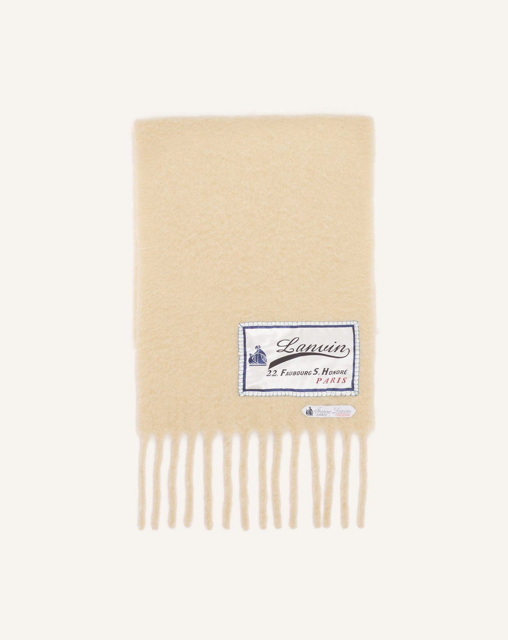 Écharpe À Franges Étiquette 22 Faubourg En Laine White | Lanvin Women