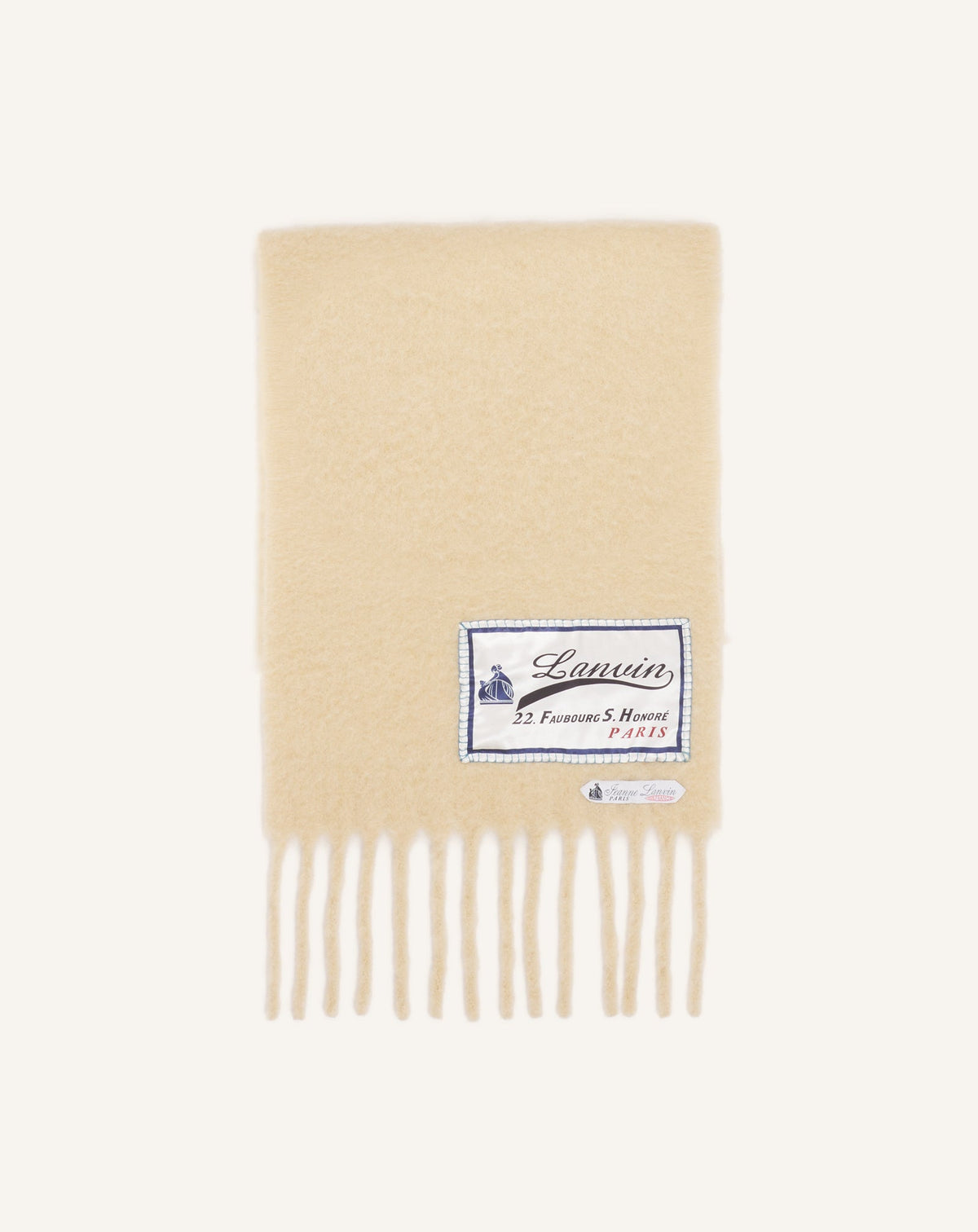 Écharpe À Franges Étiquette 22 Faubourg En Laine White | Lanvin Women