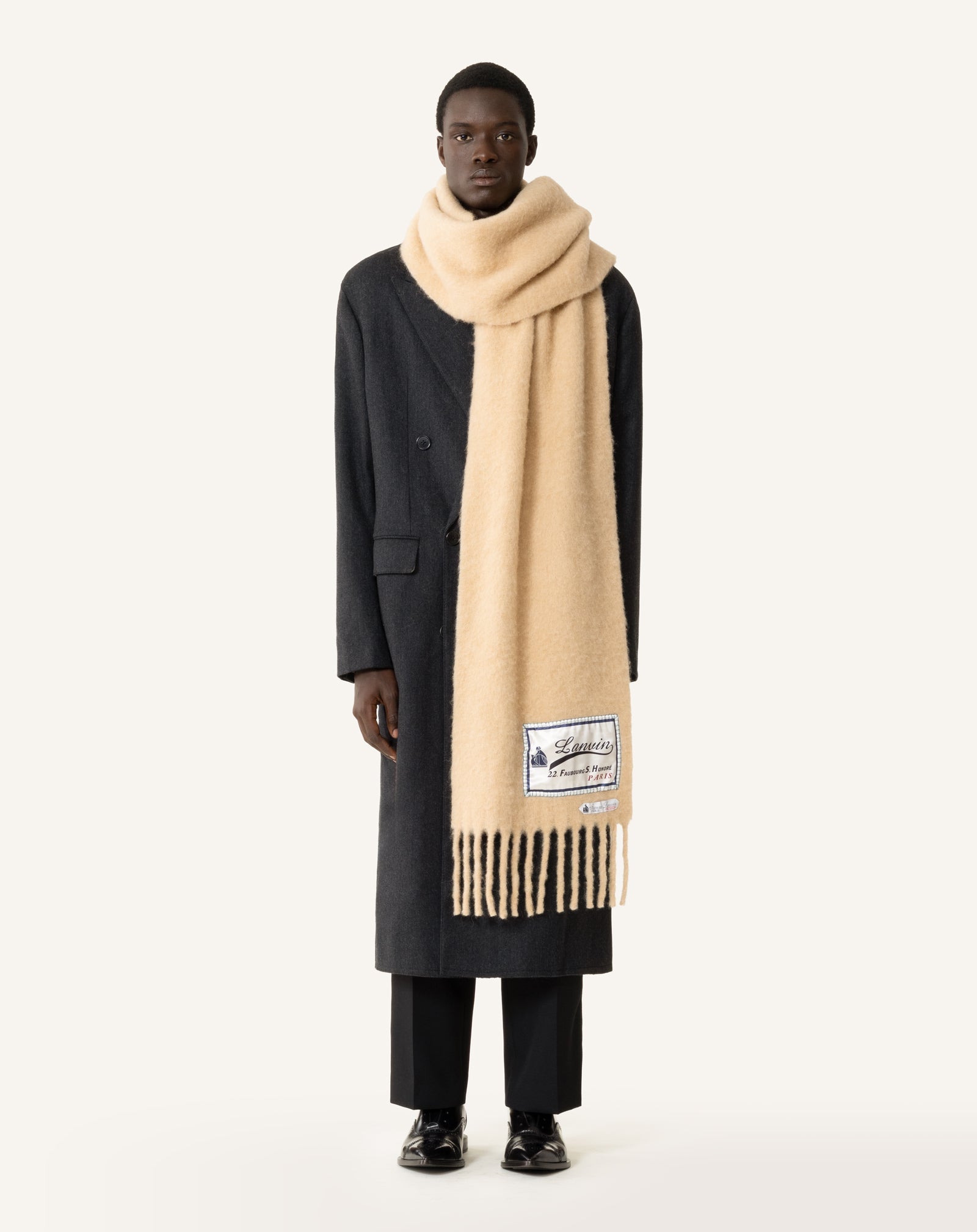 Écharpe À Franges Étiquette 22 Faubourg En Laine White | Lanvin Women