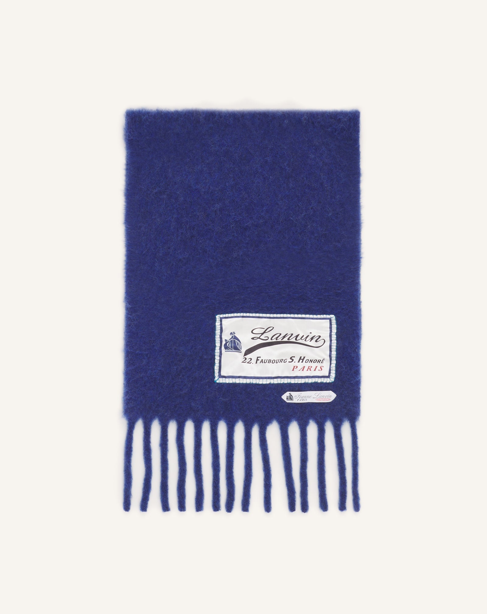 Écharpe À Franges Étiquette 22 Faubourg En Laine Blue | Lanvin Men
