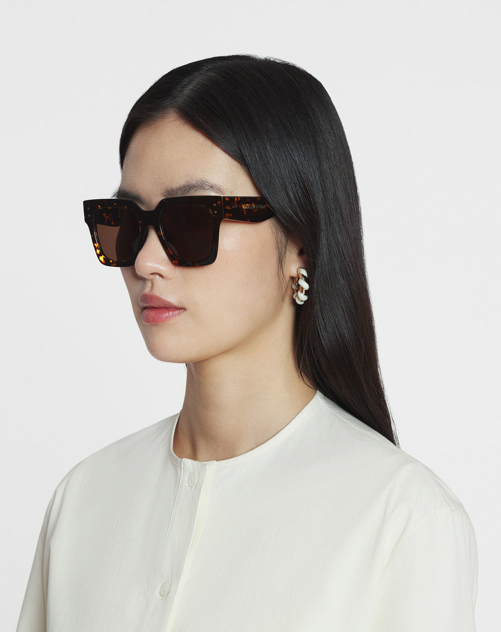 Transparent Lunettes Maxi Rectangle Lanvin Signature | Lanvin Women