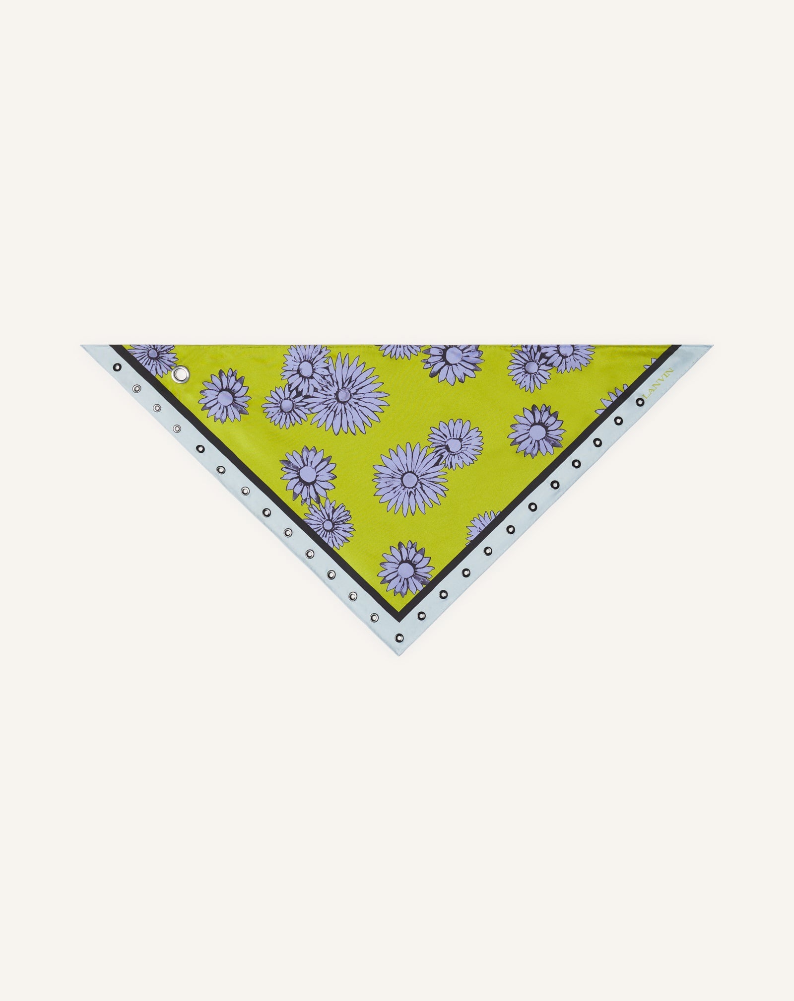 Foulard Triangle À Motifs Marguerite En Soie Green | Lanvin Women