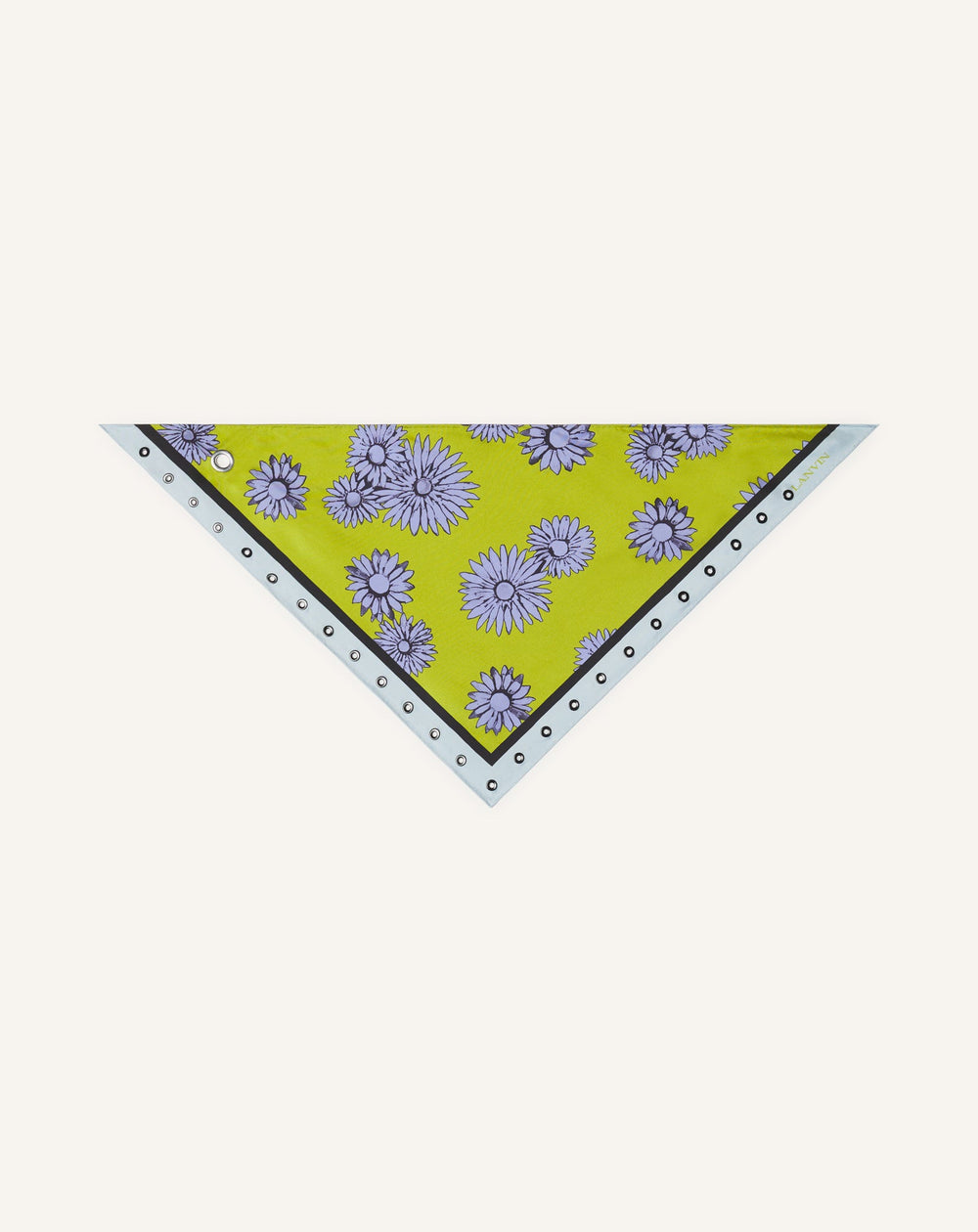 Foulard Triangle À Motifs Marguerite En Soie Green | Lanvin Women