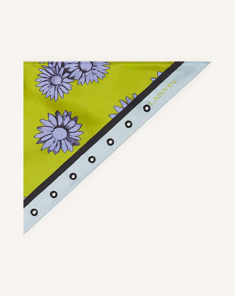 Foulard Triangle À Motifs Marguerite En Soie Green | Lanvin Women