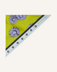Foulard Triangle À Motifs Marguerite En Soie Green | Lanvin Women