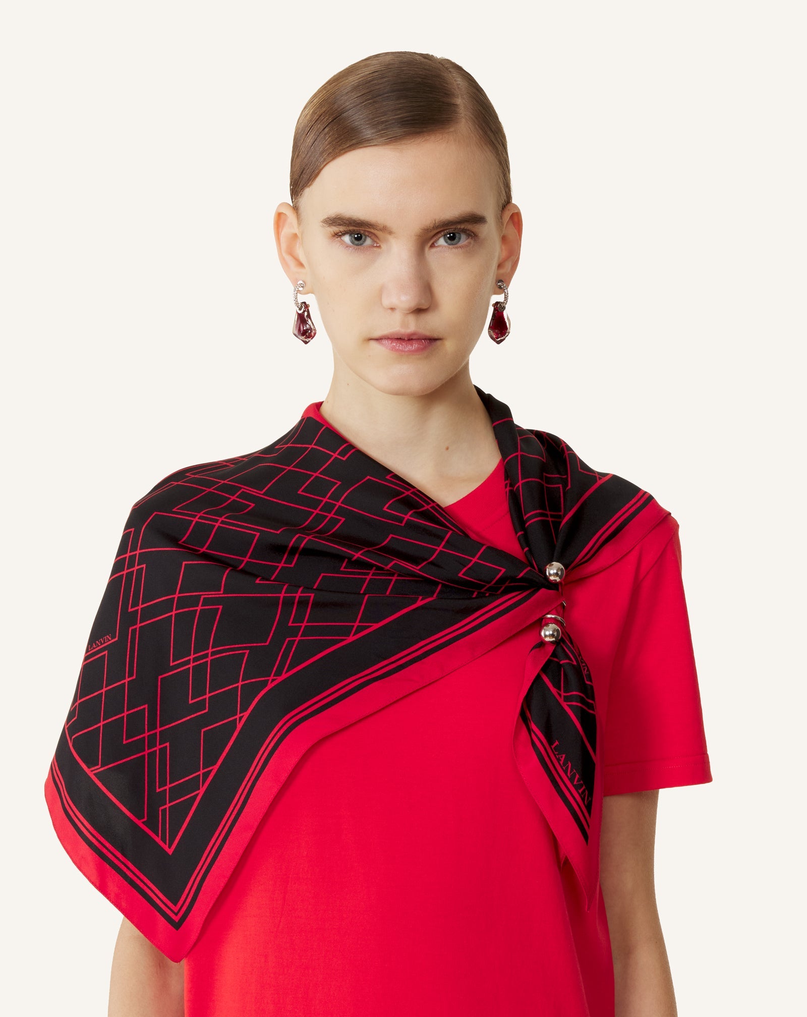 Top Bijou Motif Diamant Graphique Black | Lanvin Women
