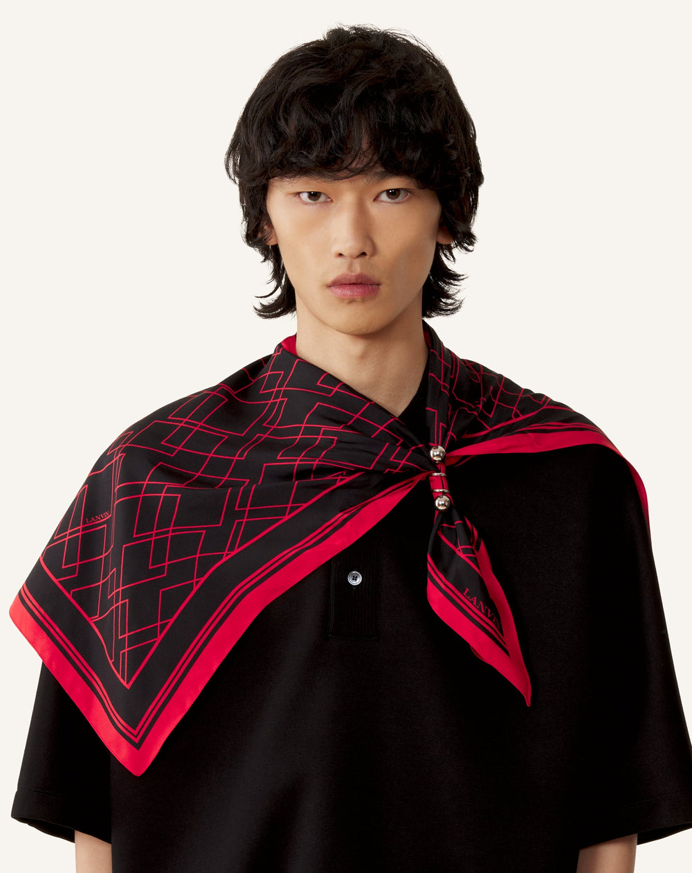 Top Bijou Motif Diamant Graphique Black | Lanvin Women
