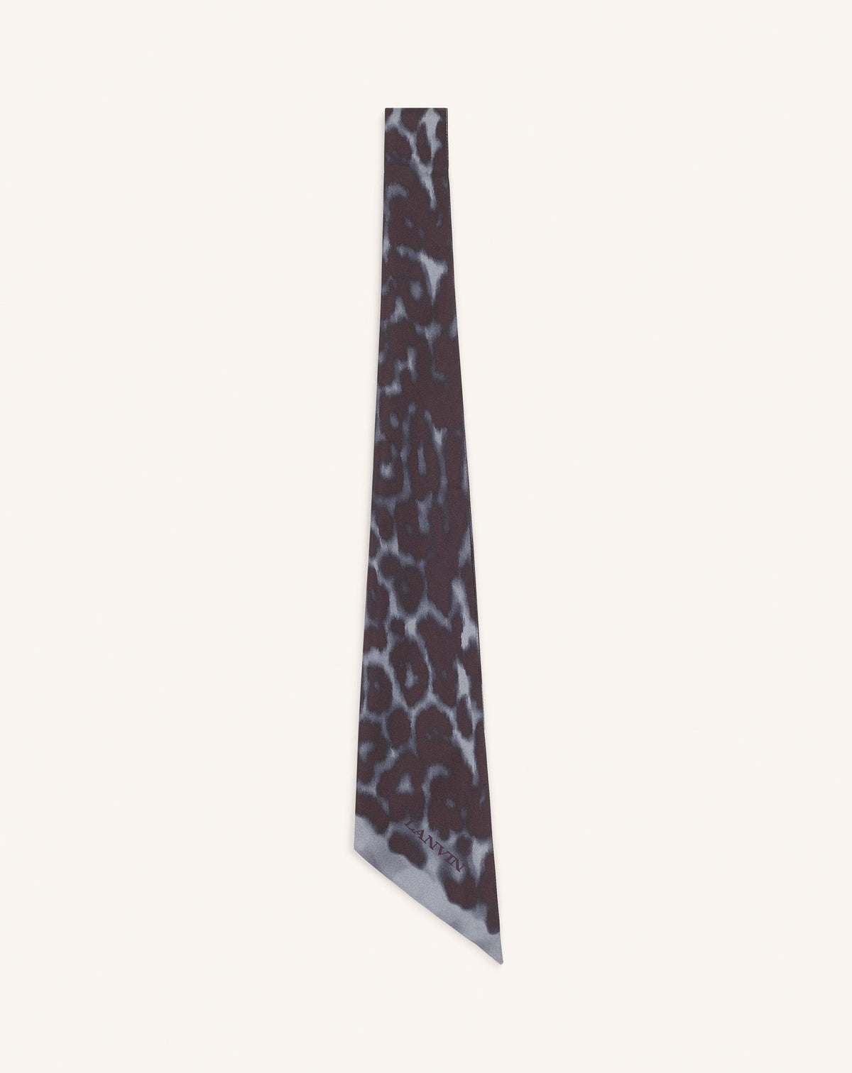 Grey Leopard Print Silk Twilly | Lanvin Women