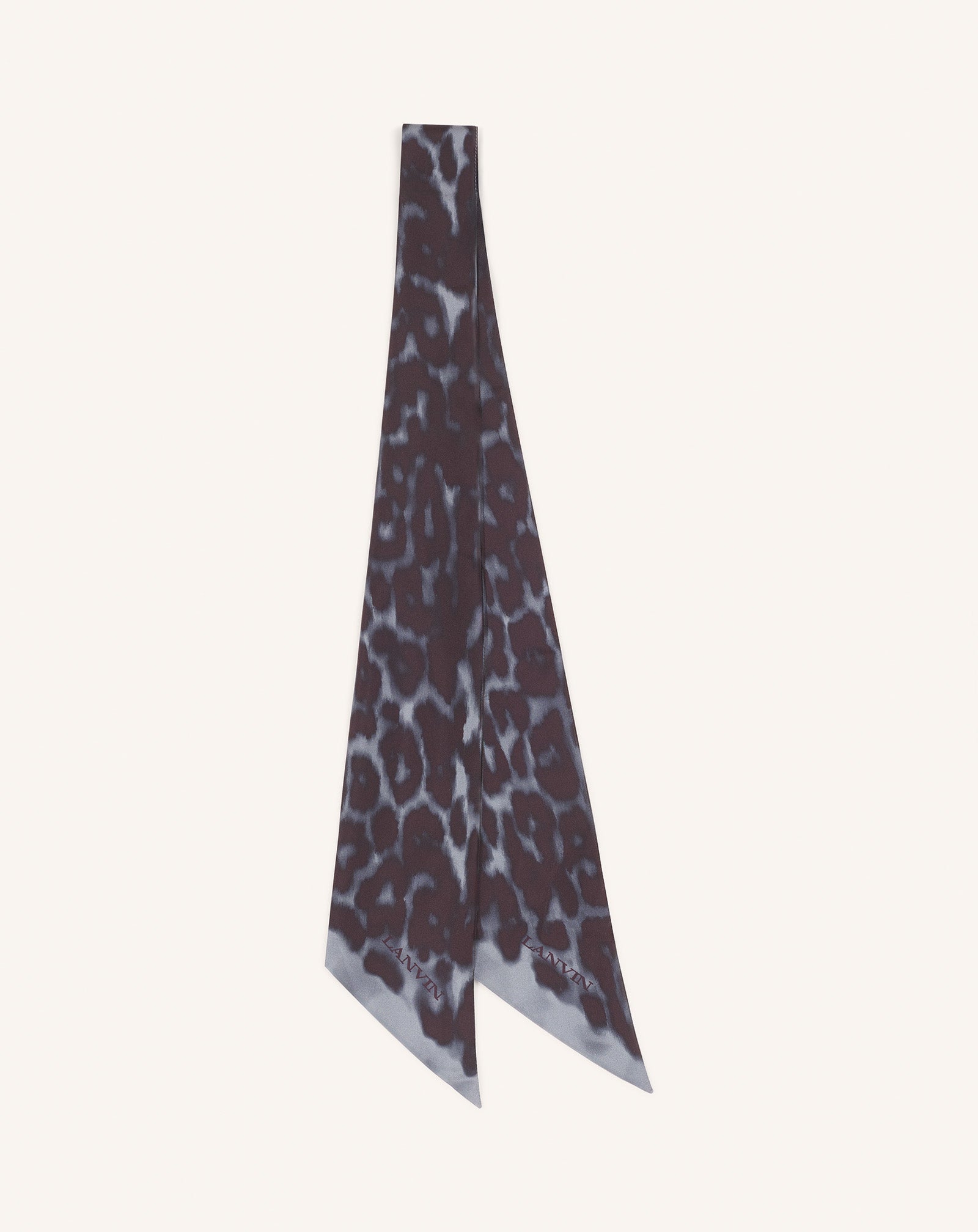 Grey Leopard Print Silk Twilly | Lanvin Women