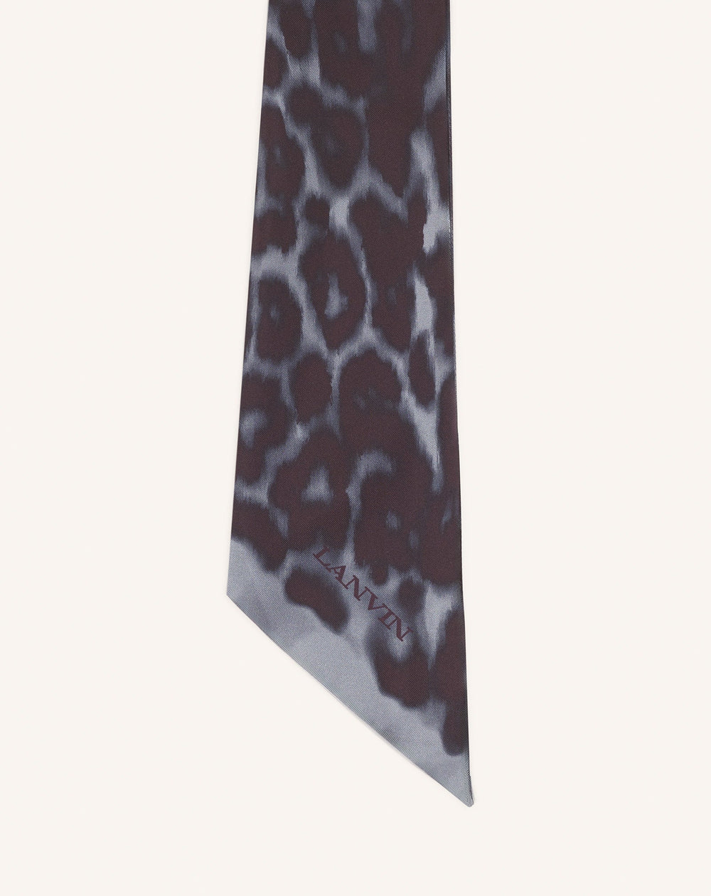 Grey Leopard Print Silk Twilly | Lanvin Women