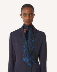 Blue Leopard Print Silk Twilly | Lanvin Women