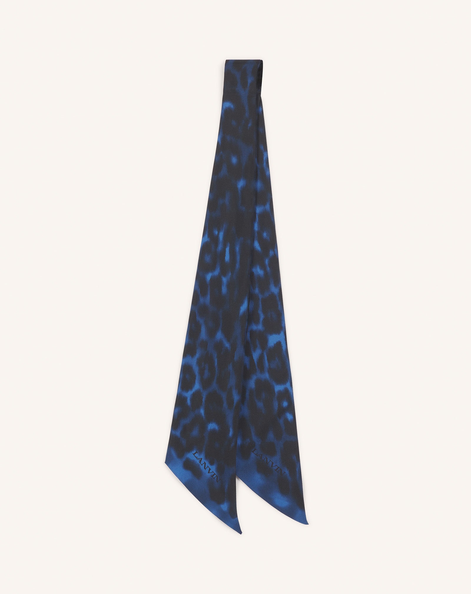Blue Leopard Print Silk Twilly | Lanvin Women
