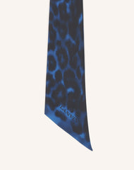 Blue Leopard Print Silk Twilly | Lanvin Women